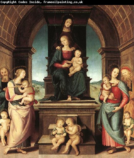PERUGINO, Pietro The Family of the Madonna ugt